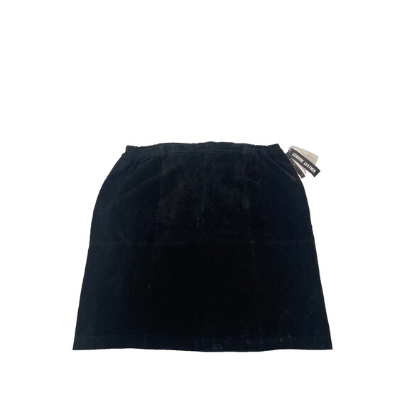 Diane Marco Dresses & Skirts - VTG Suede Leather Black Skirt Goth Grunge Western Boho Indie Sleaze Minimalist